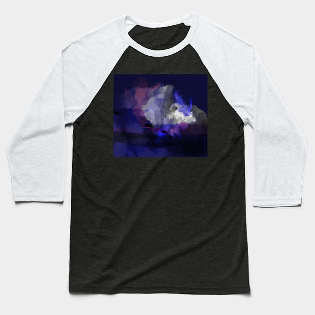 Blue abstract Baseball T-Shirt by sukhpalgrewal